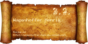 Wagenhoffer Henrik névjegykártya