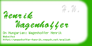 henrik wagenhoffer business card